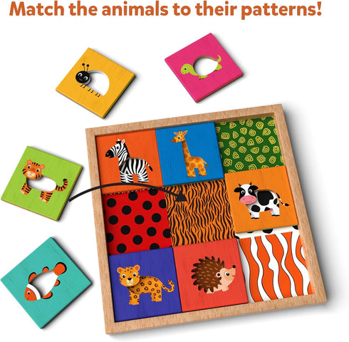 Skillmatics Animal Pattern Puzzle Set, Educational Wooden Toy for Toddlers, Matching Game for Ages 18 Months+