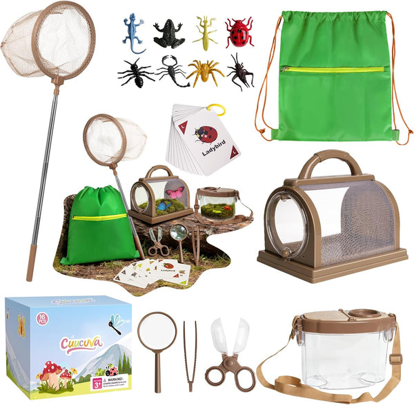 CUUCUVA Bug Catcher Kit for Kids Outdoor Explorer Kit with Insect Cage, Observation