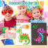 Art & Craft Activity, Foil Fun Dinosaur DIY Art Kits, No Mess Creative Drawing Game for Kids Ages 4-9 Birthday Gifts