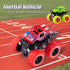 4 Pack Monster Truck Toys, Friction Powered Push and Go Toy Cars, Inertia Car Toy Set for Boys and Girls