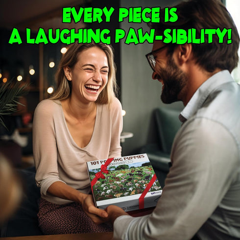 Funwares Original 101 Pooping Puppies Puzzle - Hilarious 1000 Piece Jigsaw Puzzle for Adults and Kids