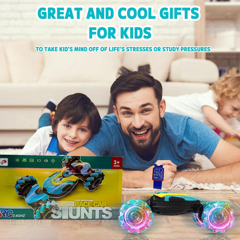 6-12 2.4GHz 360 4WD, 6 7 8 9 10 11 12 Gesture Sensing RC Stunt Car Toys for Boys Years Old, Hand Controlled Cars