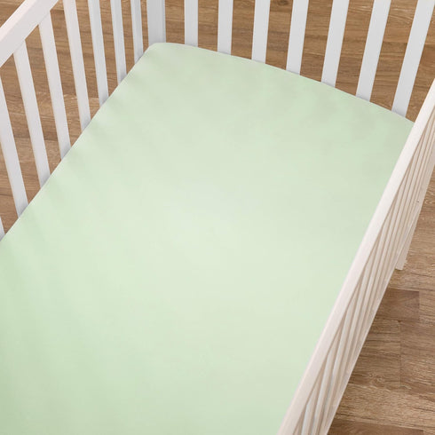 American Baby Company Supreme Fitted Crib Sheet, 52" x 28", Celery, 100% Natural Cotton