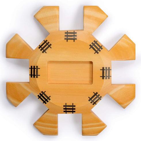 Yellow Mountain Imports Wooden Hub Centerpiece for Mexican Train Dominoes Game, 5.8 Inches, Up to 8 Players