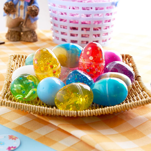 16 JOYIN Pcs Prefilled Easter Eggs with Crystal, Galaxy, Slime and Confetti Stress Relief for Kids Easter Party Favors