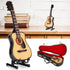 Wooden Miniature Guitar with Stand and Case, 5.9in Black Mini Guitar Model for Home Decor