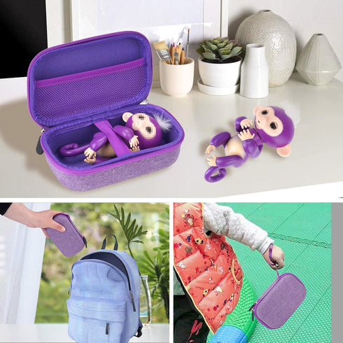 Carrying Case for Fingerlings Monkey Toy, 2023 New Interactive Kids Toys (Purple) (Case Only)