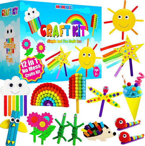 MHMYDIS First Craft Kit for Kids - 12 in 1 No Mess