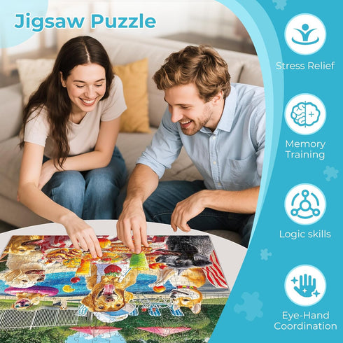 Nitktaia 300 Adults,Summer 8-10,Challenging Gifts,20.5 15 Pieces Puzzles for Dog Pool Party & Food Puzzle,Large Puzzles