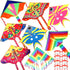 8 Pack Kites for Kids, Butterfly Kite, Fish Kite, Large Rainbow Delta Kite, Easy to Fly Beach Kites with 109 Yard String