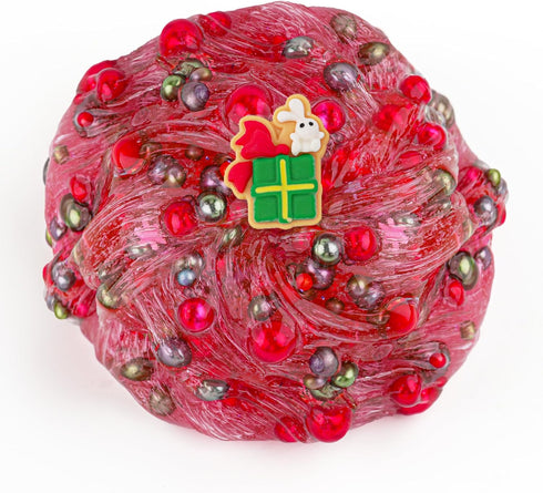 Green & Red Pearl Bead Slime, Good Stretchy & Non-Sticky Crunchy Slime, Slimes Party Favors for Kids, Slimes Sensory