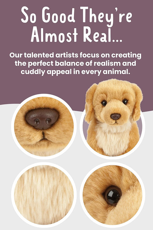 Living Nature Golden Retriever Stuffed Animal, 8 inches Fluffy Dog Toy for Kids