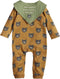 Mud Pie Baby Boys' Waffle Bear One Piece and Bib Set