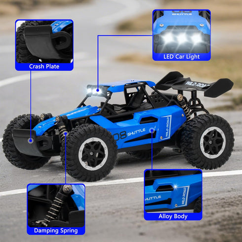 Great-JUNAMT 1:16 2WD 2.4GHz 20Km/h 3 4 5-12 Remote Control Car RC Cars All Terrain Monster Truck LED Headlights