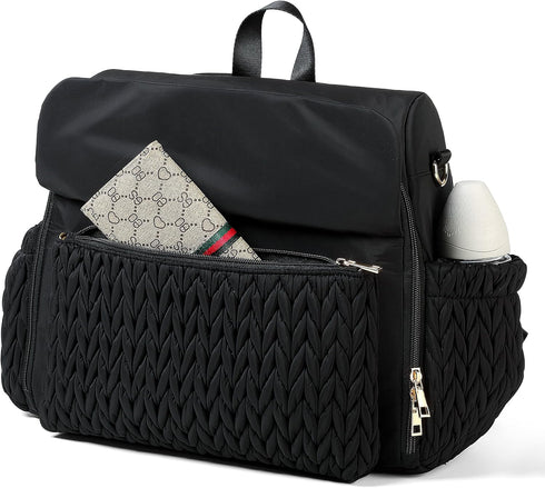 Backpack Allie Stylish Diaper Bag,Travel Baby Bag with Insulated Pockets,Changing Pad, Stroller Clips, Shoulder Strap