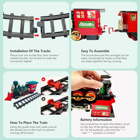 Set Sets 3 4 5 6 7 8+ OCHIDO Train - Christmas Train for Under The Tree, Electric Train Toy Gift for Boys Girls