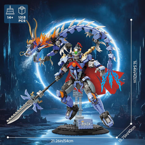 NUTCRACKER Mecha Robot with Dragon Building Blocks Set, Dragon Teng Four Sea - Ying Long Toy, Birthday Gift for Teens