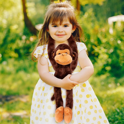 ArtCreativity Long Arm Plush Monkey, 23 Inch Hanging Monkey, Ultra Soft Stuffed Animal for Kids, Cute Nursery Décor