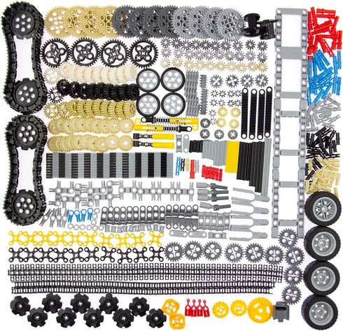 844Pcs Technical Parts Set - Pins-Gears-Axles Compatible with Main Brands, Latest Differentials for Tank Track Car