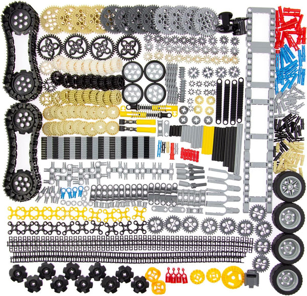 844Pcs Technical Parts Set - Pins-Gears-Axles Compatible with Main Brands, Latest Differentials for Tank Track Car