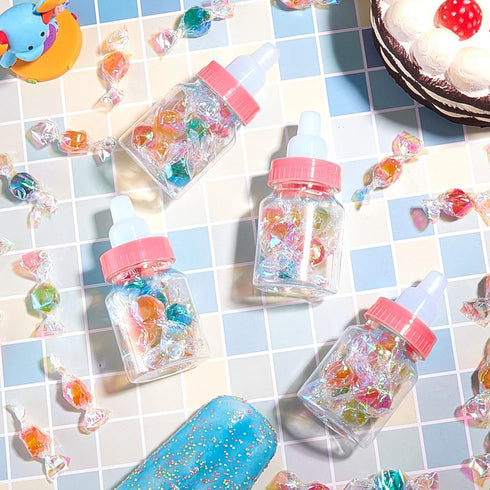 36 3.5 Inch Pcs Baby Bottle Shower Favor Mini Plastic Candy Bottle Clear Bottles for Baby Shower Mini Feeding Candy Box