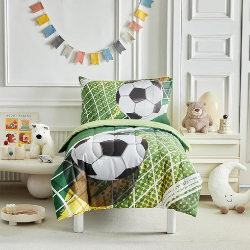 Set Set 4 Set Kids Comforter Sheet - Soft and Breathable Bed Includes Quilted Comforter, Fitted Sheet, Flat Top Sheet