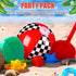 Hollowfly 6 Pack 7.87" Swimming Summer Race Car Beach Ball for Kids Bulk Inflatable Black and White Checkered Flag Pool