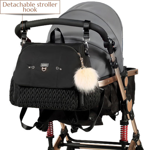 Backpack Allie Stylish Diaper Bag,Travel Baby Bag with Insulated Pockets,Changing Pad, Stroller Clips, Shoulder Strap