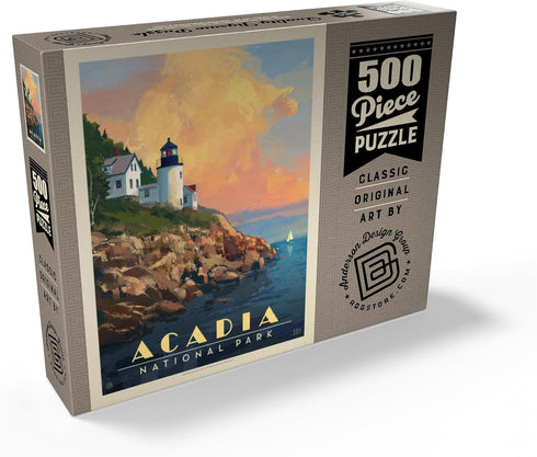 MyPuzzle Acadia National Park: Lighthouse, Premium 500 Piece Jigsaw Puzzle for Adults
