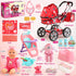 HuceePlay Set 3-5, 12.5" 2 Sets Playset 3 4 5 Baby Doll Stroller for Toddler Girls A Babydoll with Baby Doll