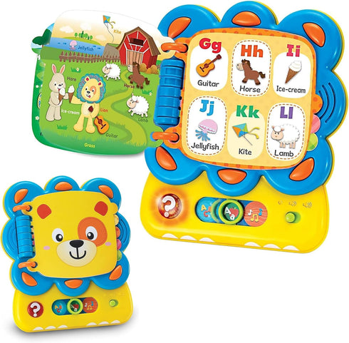 KiddoLab Words and ABC Learning for Toddlers 1-3 Years - Chapa The Lion Interactive Sound Book with Melodies