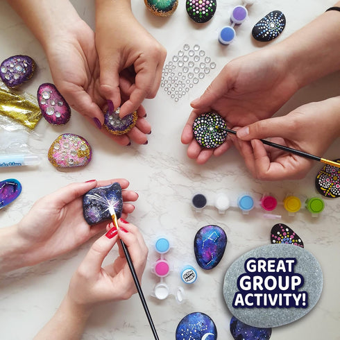 18 ArtSkills Rock Painting Kit - Rocks - Geode, Mandala & Glow in the Dark Rock Painting, Arts and Crafts for Kids