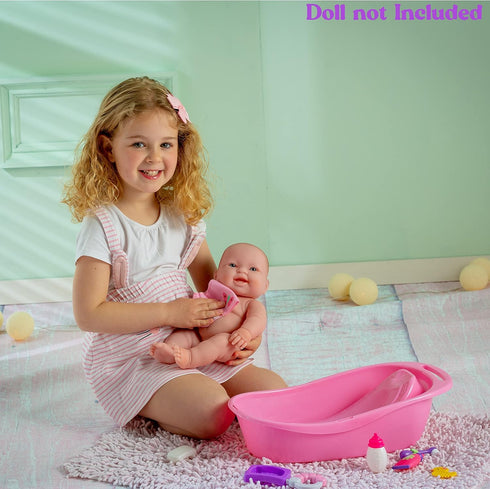 16" 2+, JC Toys Baby Doll Newborn Realistic Bath for Keeps Playtime! | Fits Dolls up to | Includes Bath and Accessories