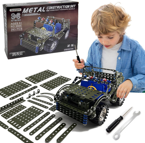 Metal Model Car Kits - 283 Pcs Erector Sets for Boys Age