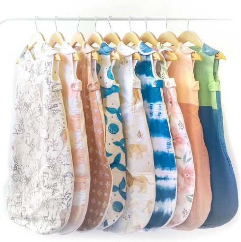 Crane Baby Wearable Blanket - Soft Cotton Blanket for Boys and Girls 0-9 Months, Riverstone and Evergreen