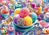 500 (23"x15") Piece Jigsaw Puzzle for Adults Colorful Ice Cream Candy Sweet Dessert with Letters on Back Cool Unique