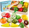 HERSITY Wooden Play Food for Kids Kitchen Cutting Fruits Toys Pretend Play