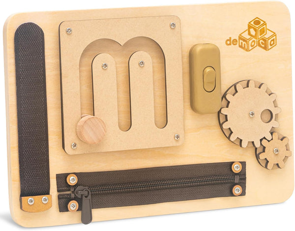 deMoca Busy Board for 1 Year Old - Montessori Sensory Toy for Toddlers with Educational Activities for 1-2 Years Old,