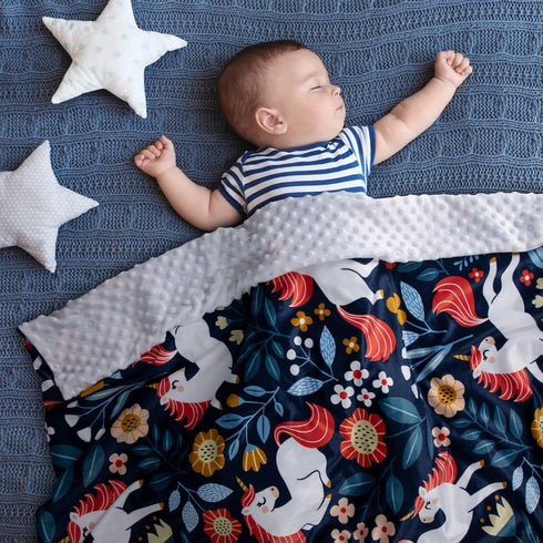 Soft Plush Hooded Baby Blankets for Boys and Girls, Double Layer Dotted Backing, Minky Unisex Toddler Blanket