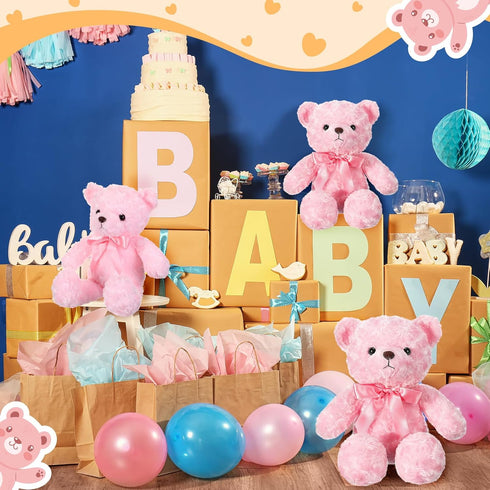 16 Inches Girl's First Bear Plush, Soft Cute Bear with Bow, Birthday Gifts for Girls