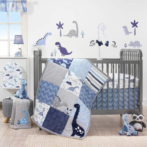 Bedtime Originals 3 Set, 44x1x35 Inch Roar Dinosaur Piece Crib Bedding Blue/Gray