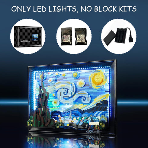 LED Light Kit for Lego 21333 Vincent Van Gogh - The Starry Night Set, Compatible with Lego 21333 Building Blocks Model