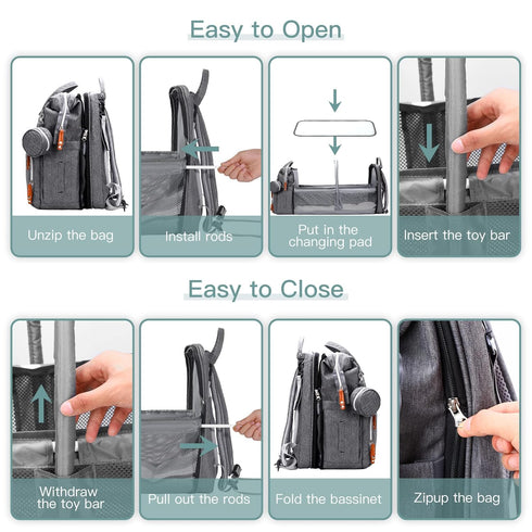Backpack ISMGN Diaper Bag with Changing Station, Extra Large Diaper Bag, Multifunctional Diaper Bag, Baby Bag, Deep