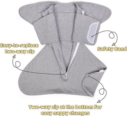 3-6 2-Way 1.0, Sleep Sack Swaddle Baby, Sleepsack Newborn for Months, Swaddle Blanket Bottom with Zipper, Easy