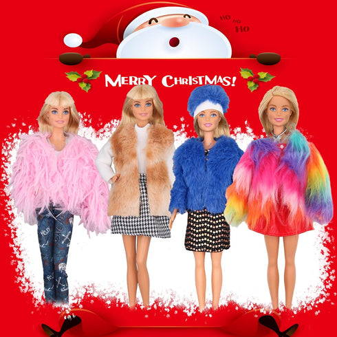 EuTengHao Doll Winter Coat Set for 11.5'' Girl Dolls, Includes Fashion Coat, Jacket, Jeans, and Skirt
