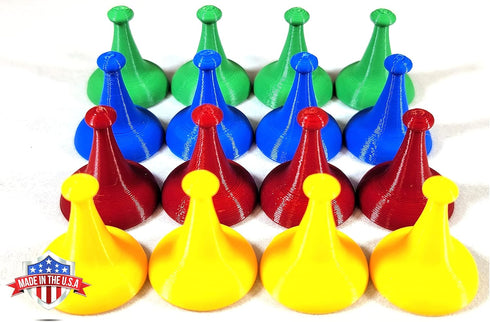 Sorry Board Game Replacement Pieces - 16 Red Green Blue Yellow Movers