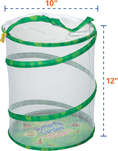 Insect Lore Butterfly Garden, Butterfly Kit with Live Caterpillars, 5 Caterpillars, Reusable Habitat, STEM Journal &