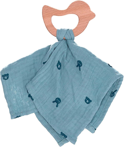 Sterntaler Unisex Baby Safety Towel with Kinni and Kalla Teether, Safety Blanket for Baby and Girl, Organic, Heather