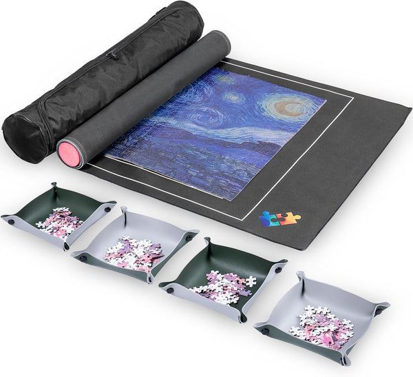 ABZZO Puzzle Mats for Jigsaw Puzzles - Roll Up Puzzle Mat 1000 Piece