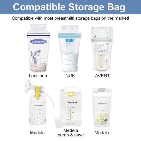 Maymom Milkbag Adapter, Widemouth 2nd Generation; Compatible with Spectra Avent Pumps; 2pc - Most Milkbags including